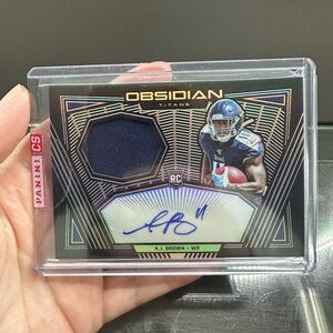 Panini Obsidian A.J. Brown Rookie Football Card with autograph and patch 036/150
